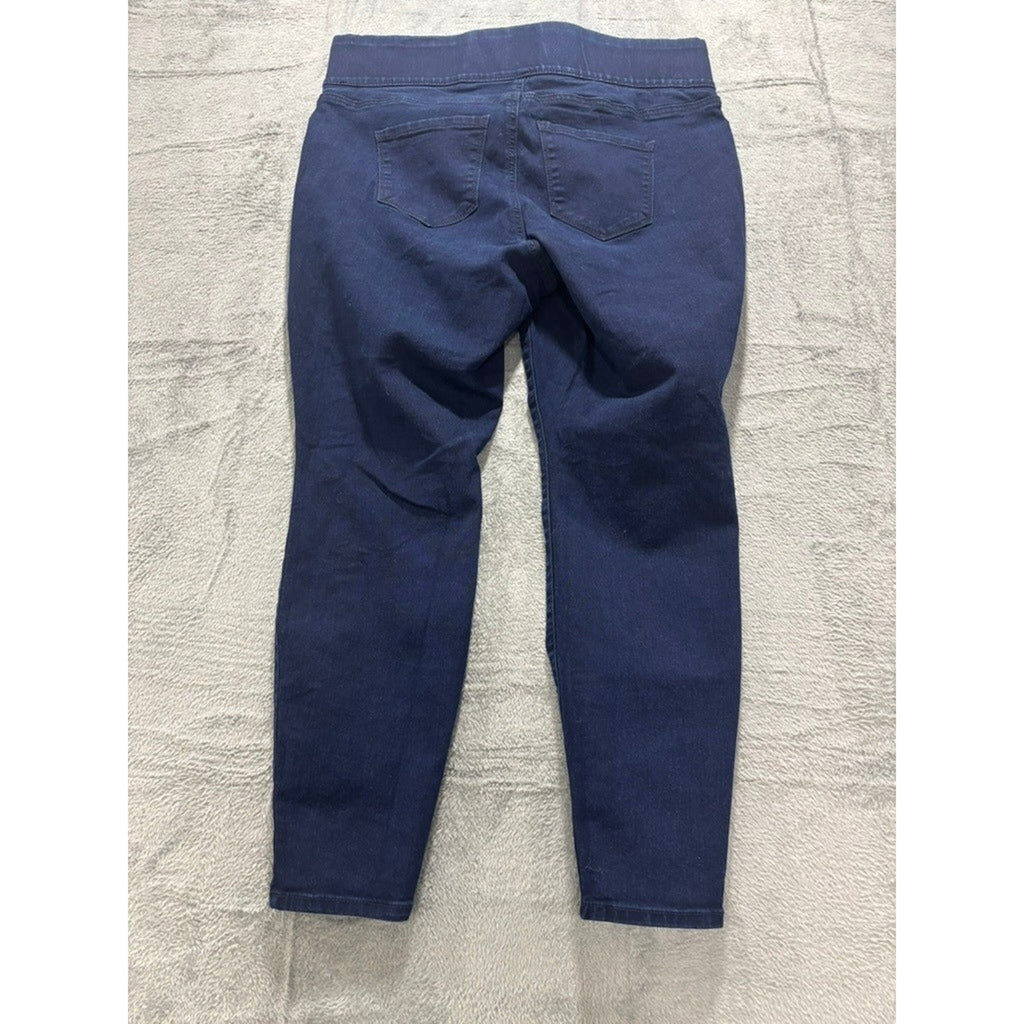Old Navy Super Skinny Mid Rise Pull On Jeggings Dark Wash Indigo 16 Plus Short