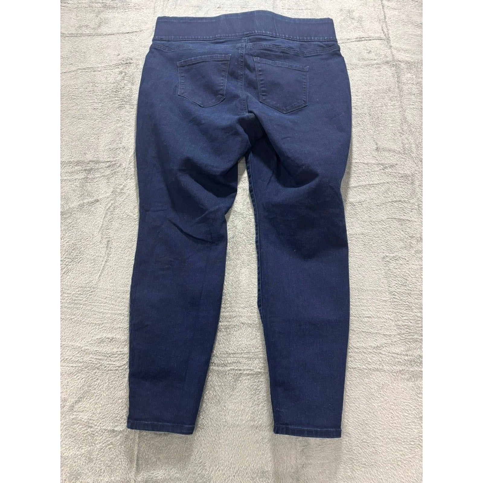 Old Navy Super Skinny Mid Rise Pull On Jeggings Dark Wash Indigo 16 Plus Short