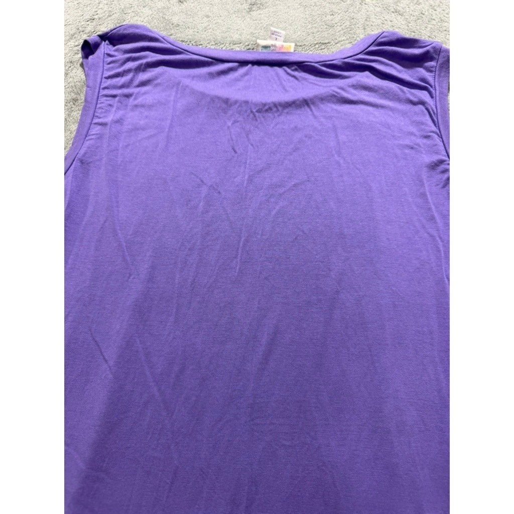 LuLaRoe Purple Sleeveless High Low Tank Tunic Womens L Rayon Blend Boho Casual