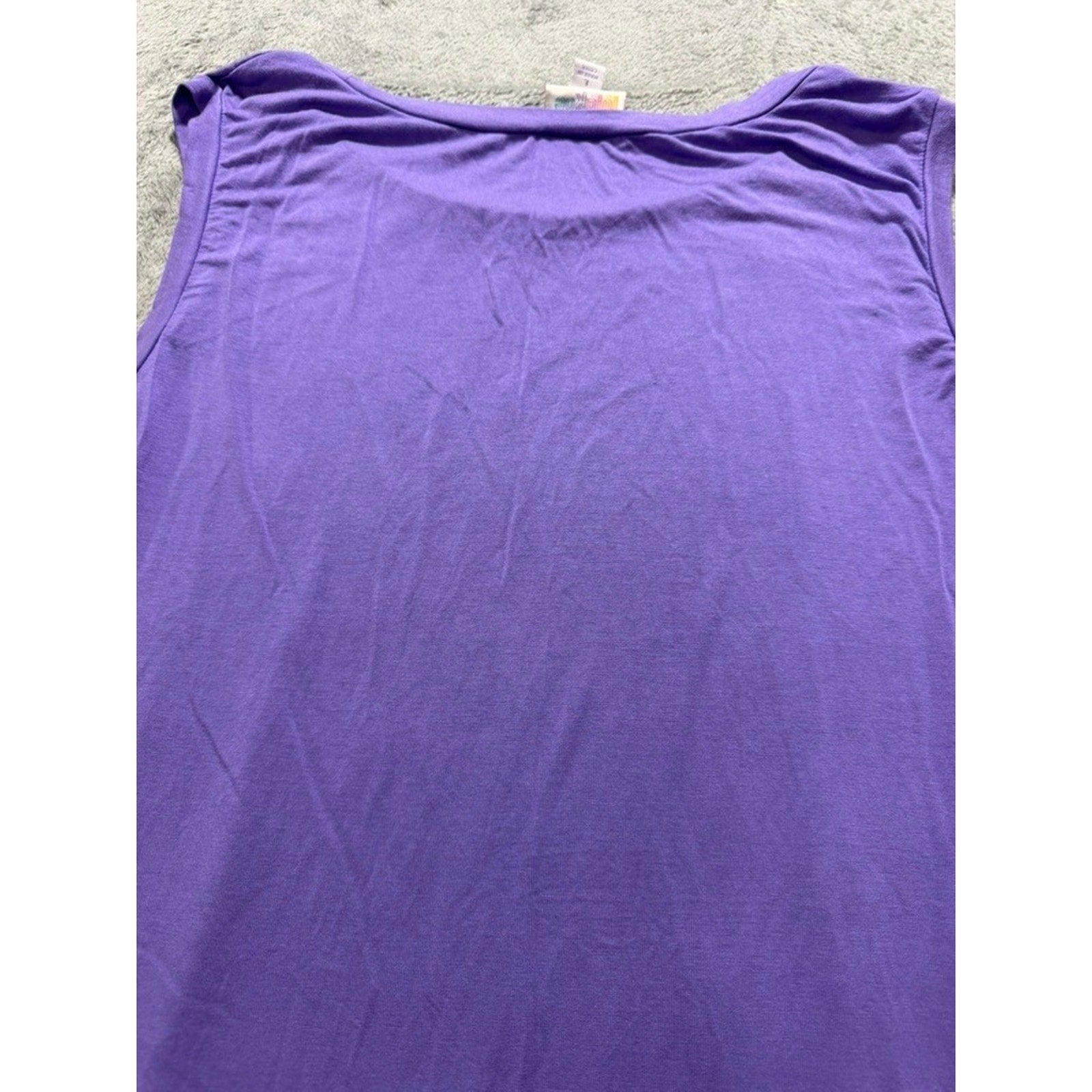 LuLaRoe Purple Sleeveless High Low Tank Tunic Womens L Rayon Blend Boho Casual