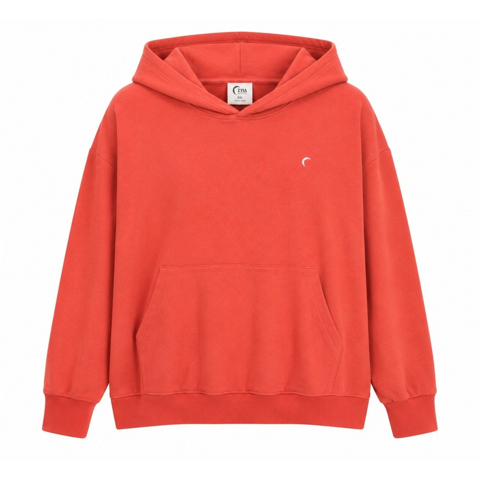 Zyia Active Terracotta Red Oversized Pullover Hoodie Sweatshirt 3XL Logo Pocket