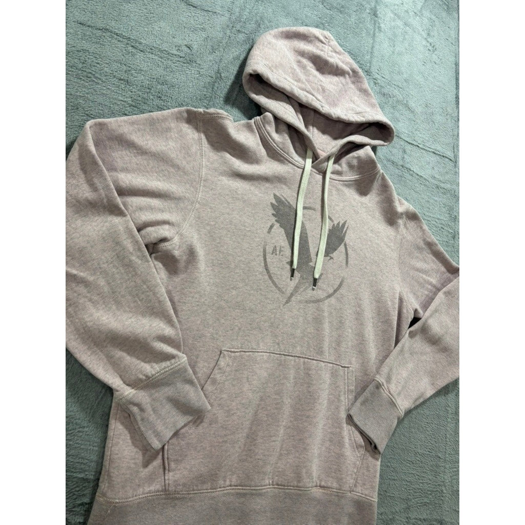 American Eagle Womens S Mauve Pink Graphic Hoodie Sweatshirt Casual Cozy Boho