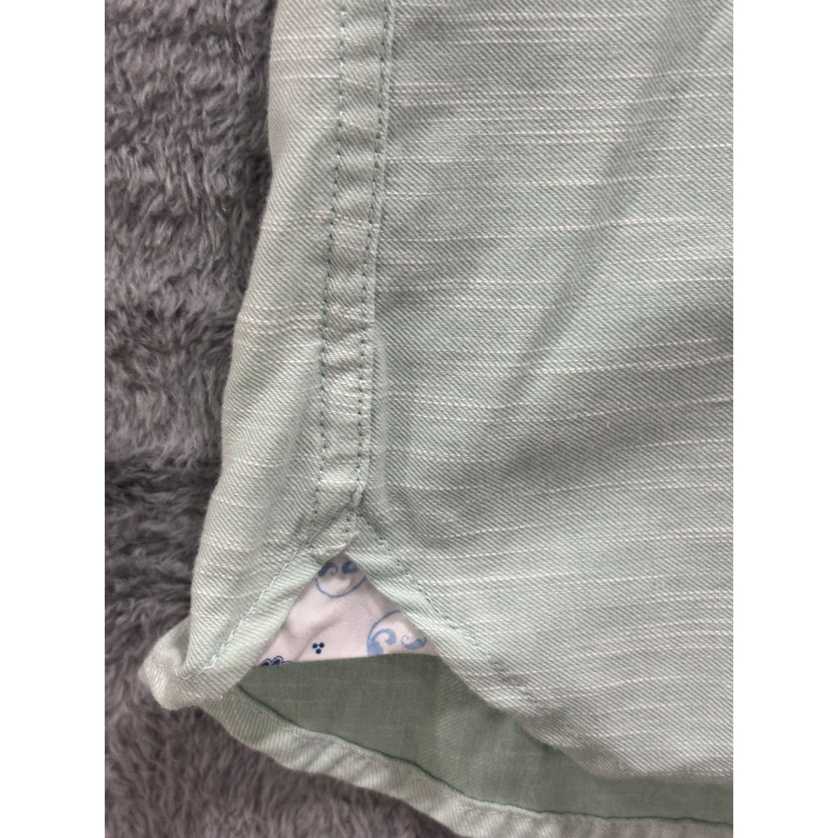 Denim & Flower L Mint Green Short Sleeve Button Down Shirt Casual Preppy Mens