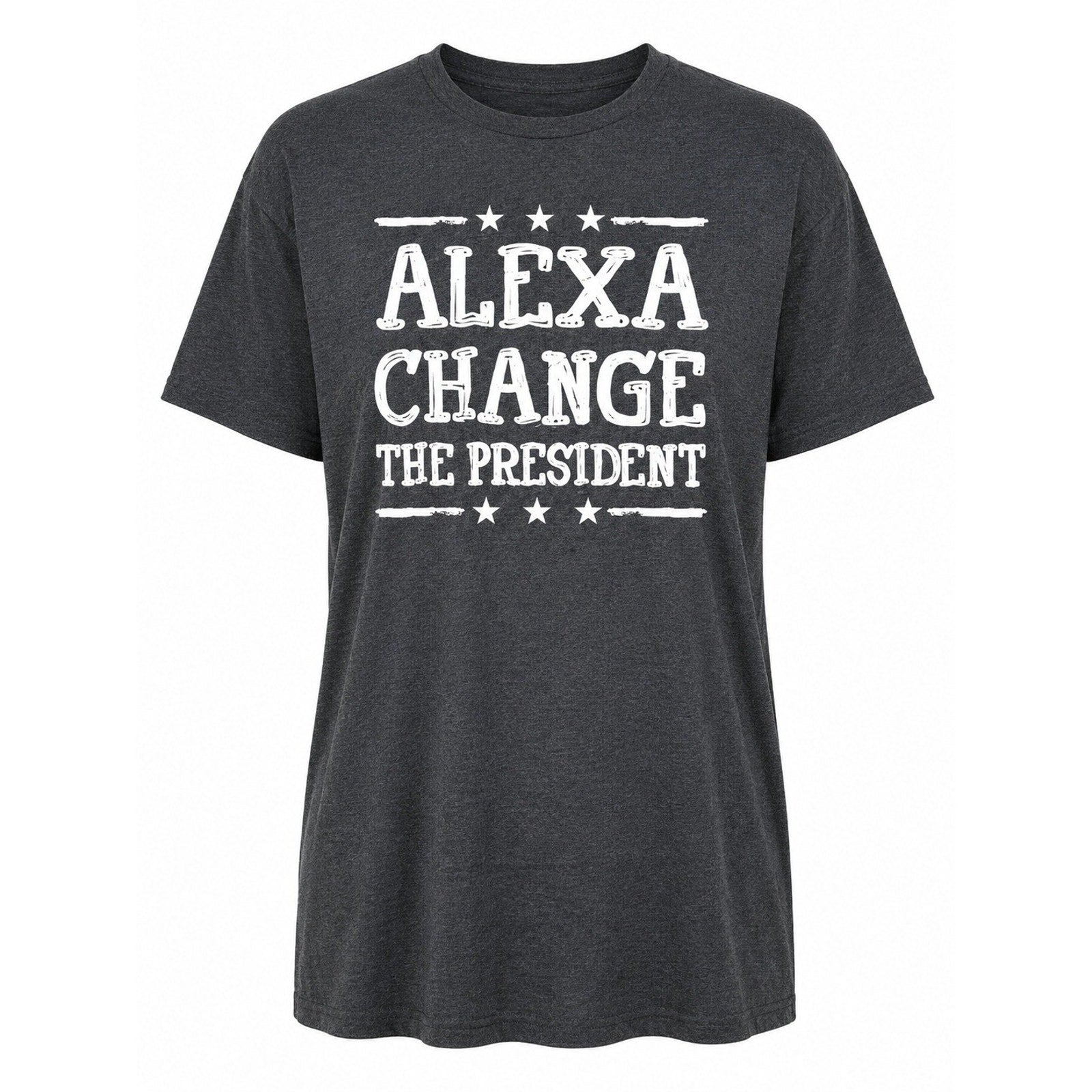 Next Level Women Alexa Change The President Graphic T-Shirt Charcoal Grey XL