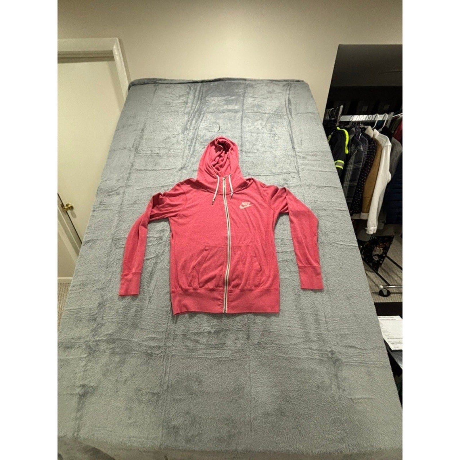 Nike Womens L Pink Full Zip Hoodie Athleisure Casual Sweatshirt