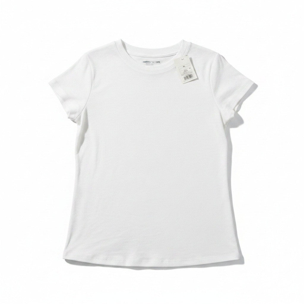 A New Day XL White Short Sleeve T-Shirt Womens Casual Relaxed Fit Cozy Basic