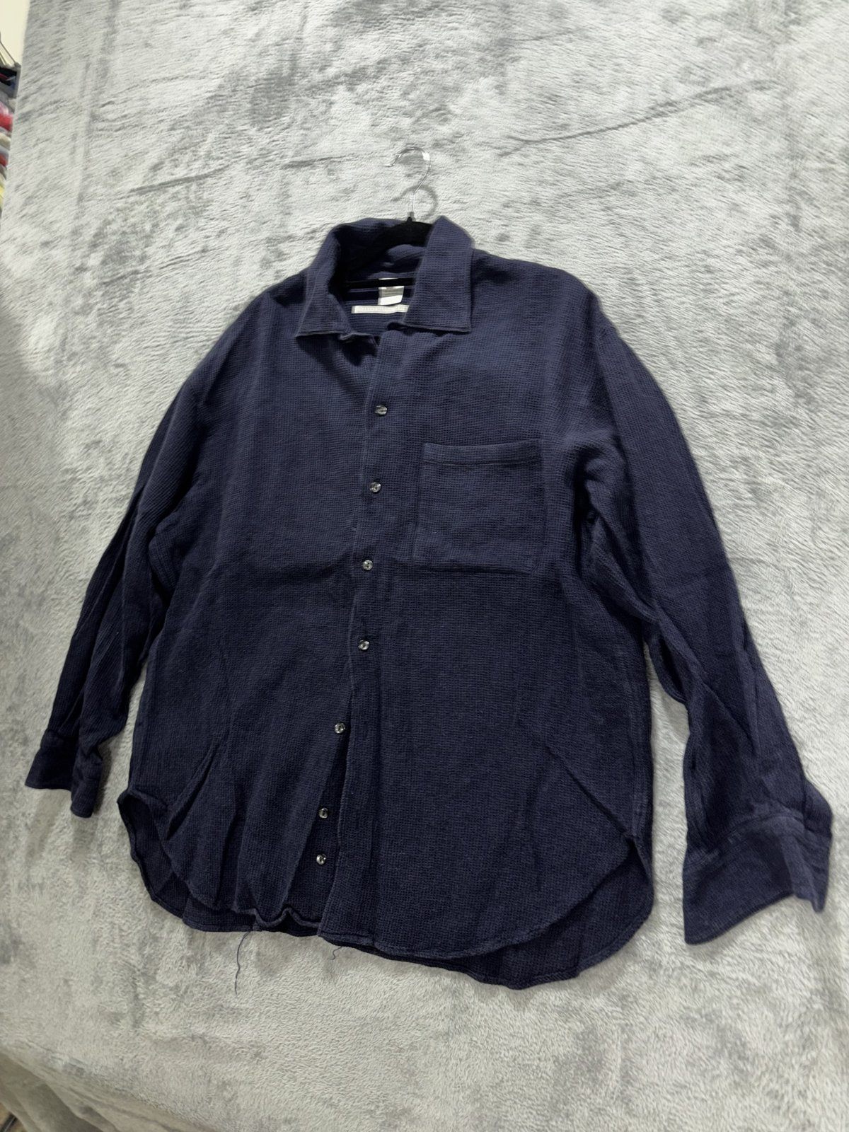 Moreno Martini da Firenze Men's Navy Waffle Shirt L, photo 2 of 9