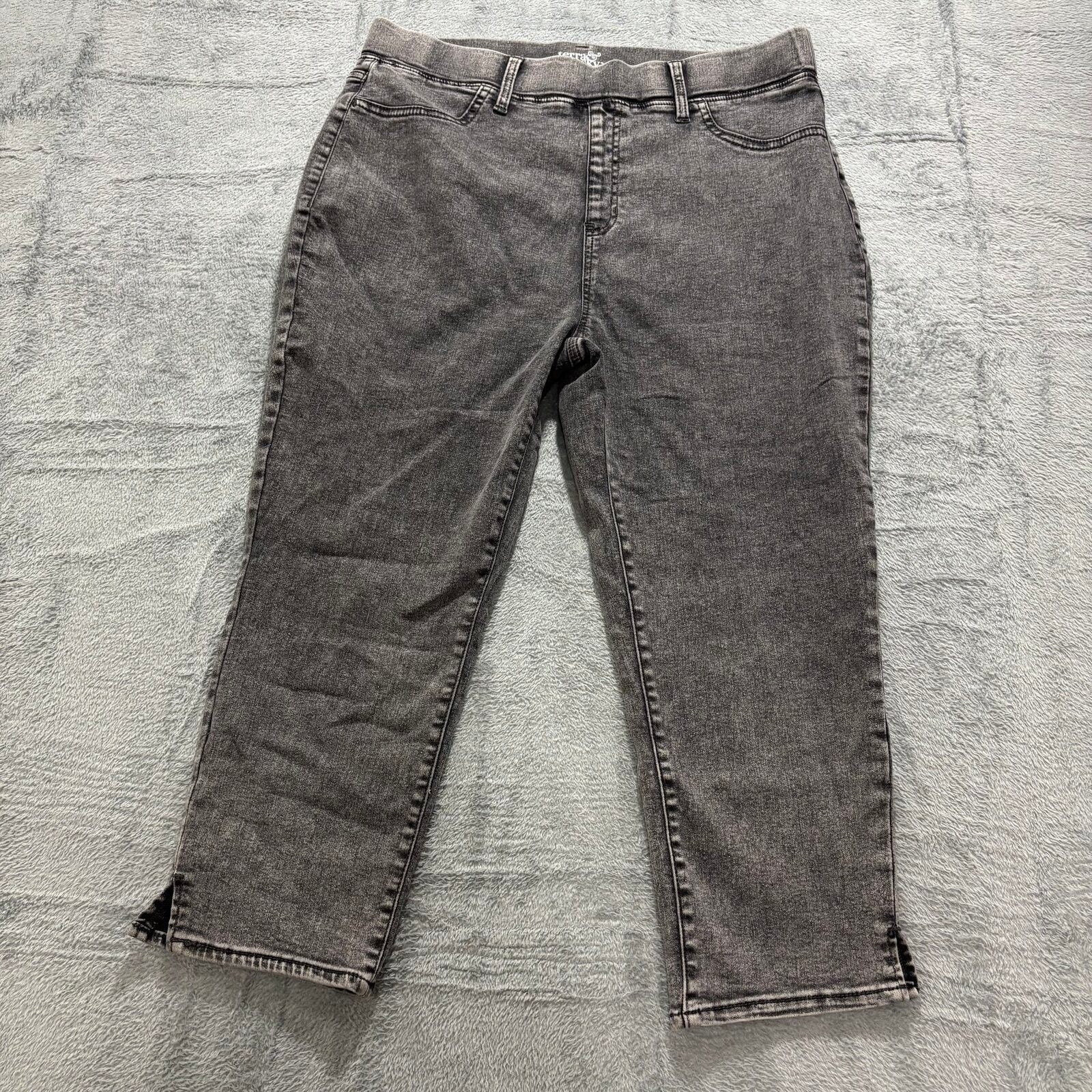 Terra & Sky 0X Womens Gray Cropped Jeggings Plus Size Casual Vintage