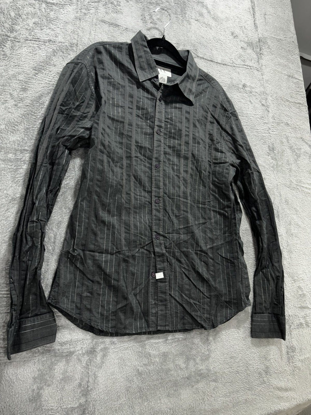 Armani Exchange Men's Black Stripe Shirt Size L, photo 3 of 8