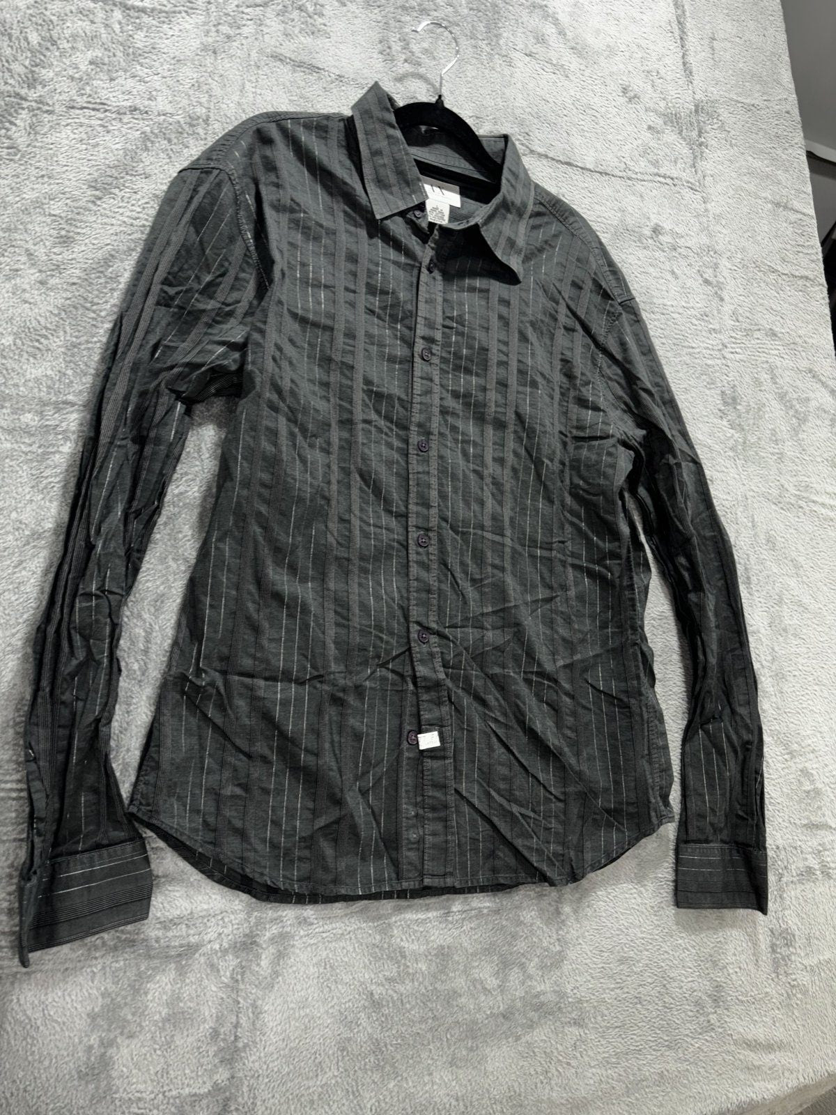 Armani Exchange Men's Black Stripe Shirt Size L, photo 3 of 8