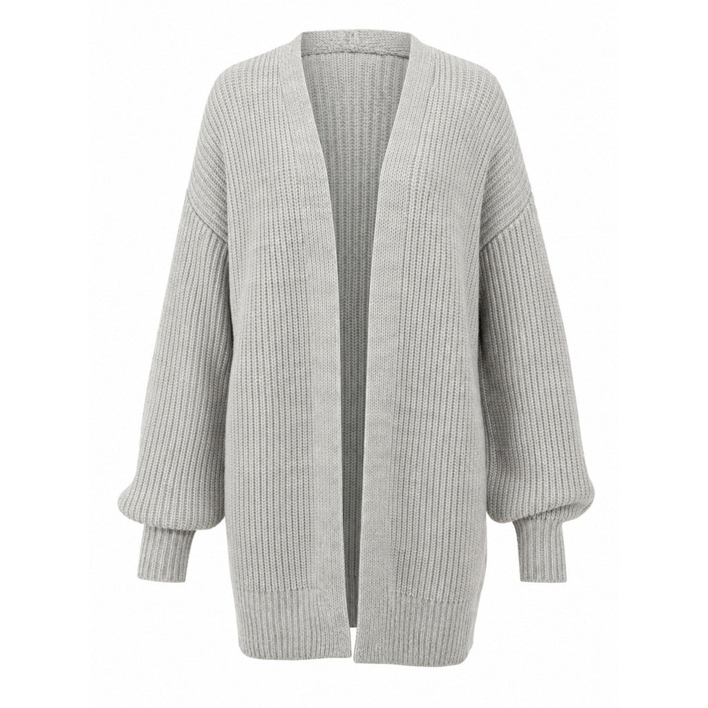 Topshop Womens Gray Chunky Ribbed Knit Oversized Open Front Cardigan Size US 12