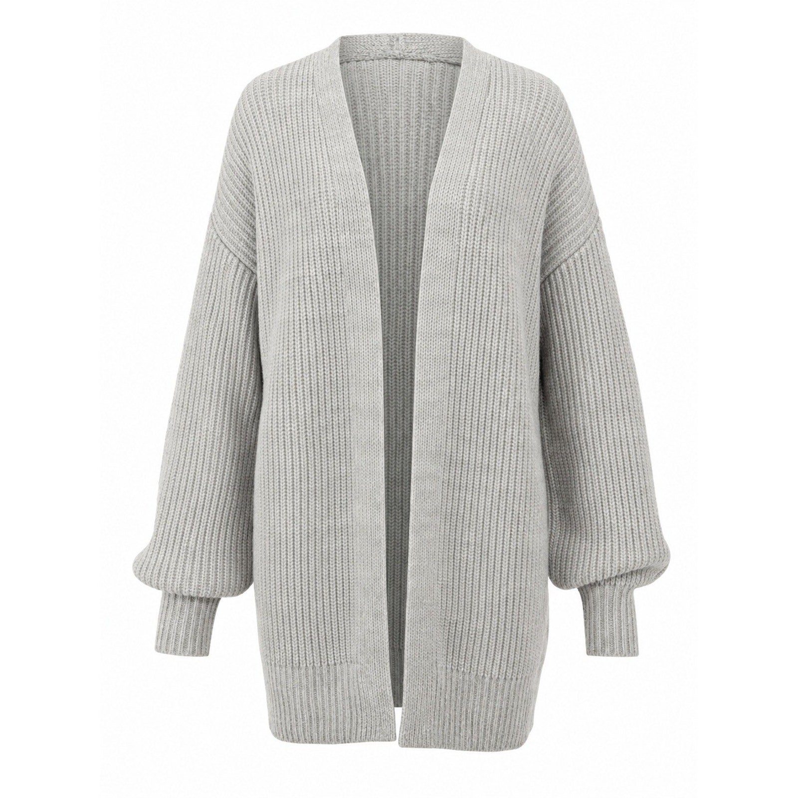 Topshop Womens Gray Chunky Ribbed Knit Oversized Open Front Cardigan Size US 12