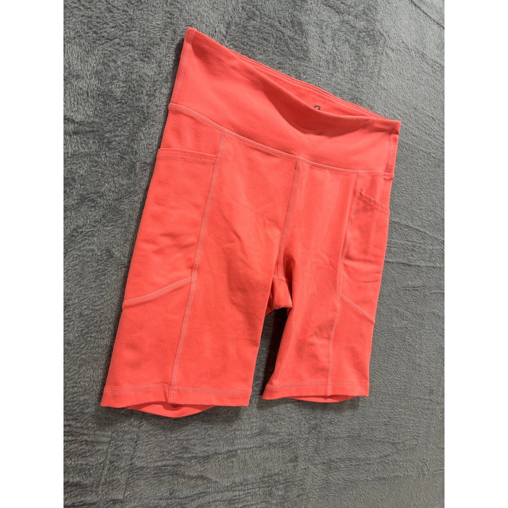 GapFit Womens S Coral Biker Shorts High Rise Athletic Athleisure Casual