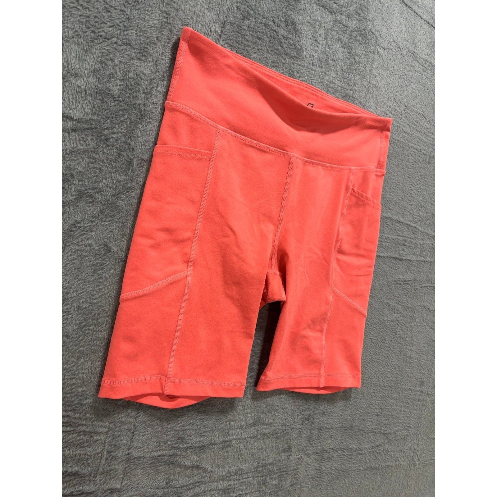 GapFit Womens S Coral Biker Shorts High Rise Athletic Athleisure Casual
