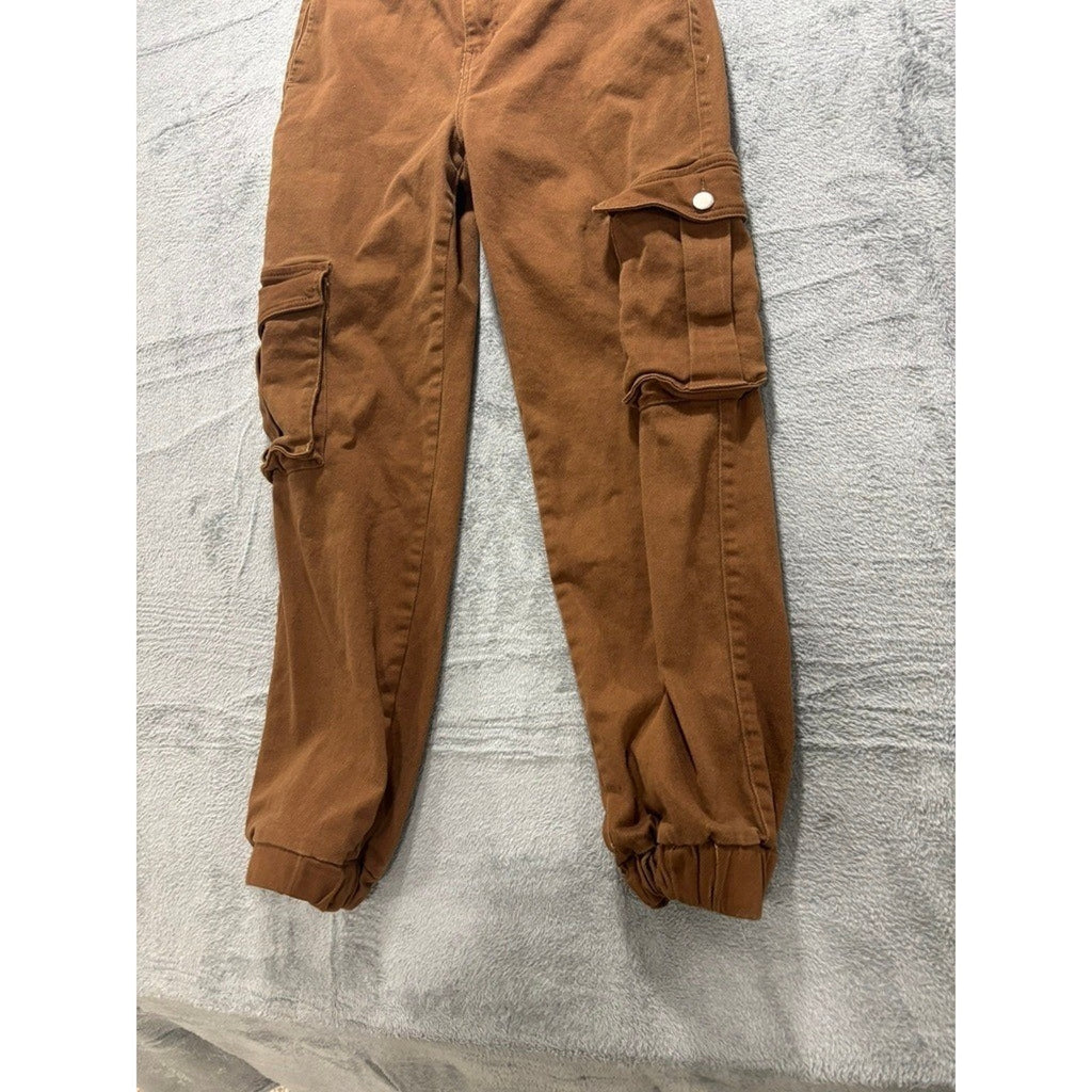 Windsor Denim Brown High Rise Cargo Jogger Pants Women Large TS40 Tobacco
