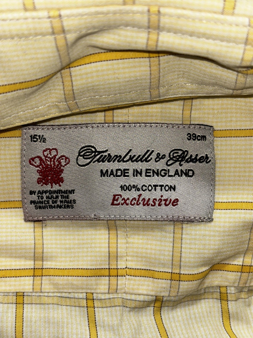Turnbull & Asser Men's Yellow Check Shirt 15 1/2, photo 8 of 8