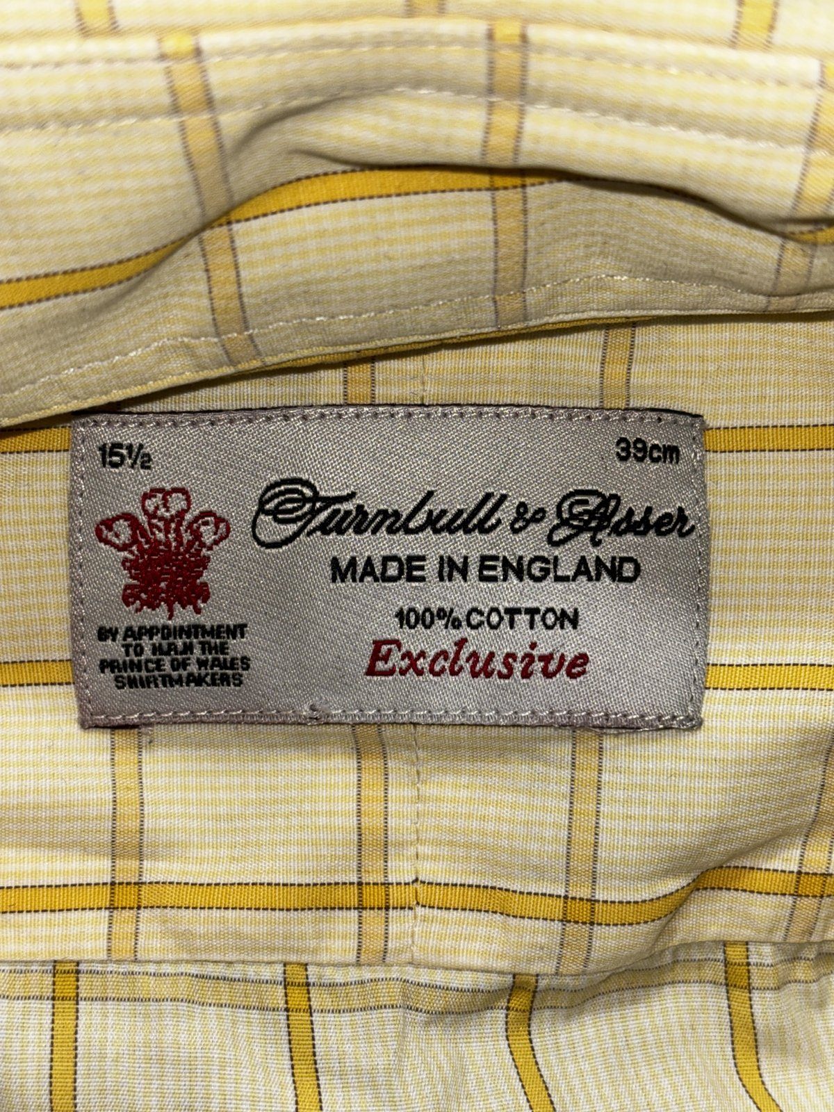 Turnbull & Asser Men's Yellow Check Shirt 15 1/2, photo 8 of 8