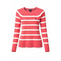 US Polo Assn Sweater Womens M Pink Stripe Knit Crewneck Logo Casual Preppy