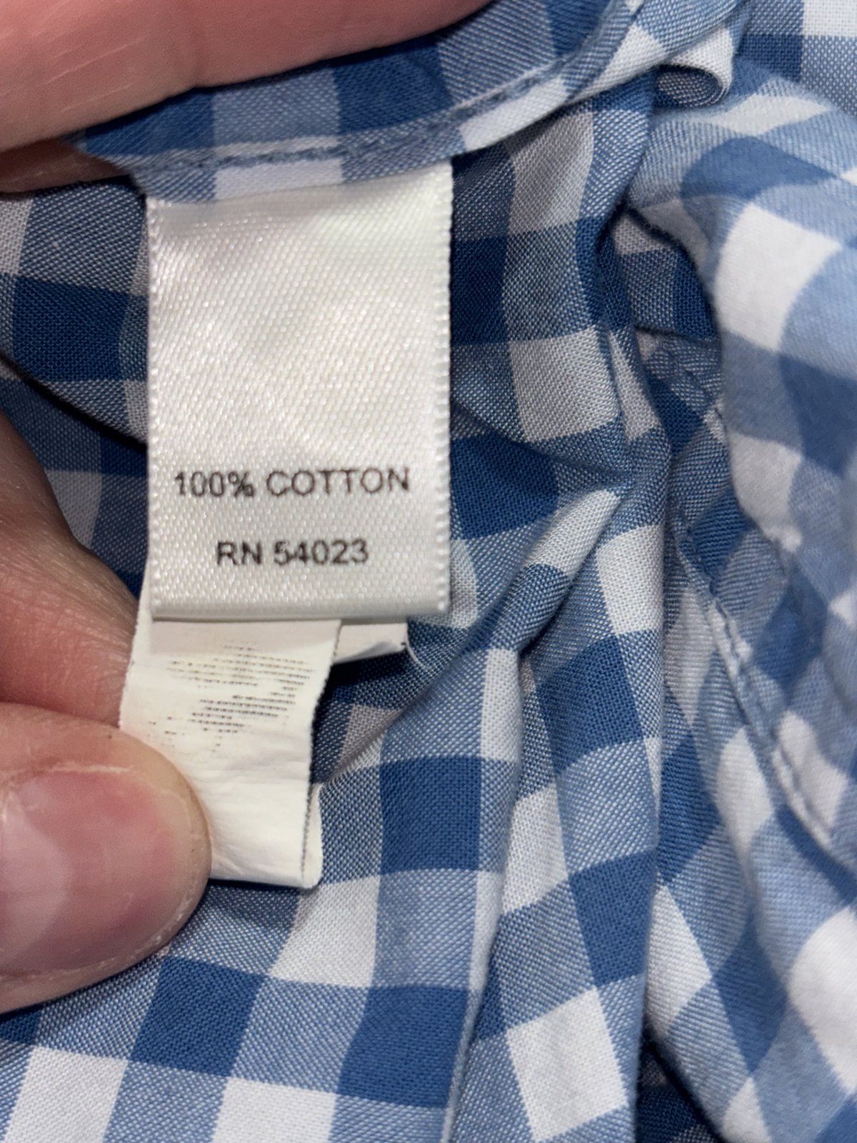 Banana Republic Mens 16-16 1/2 L Blue Gingham Long Sleeve Button Up Dress Shirt