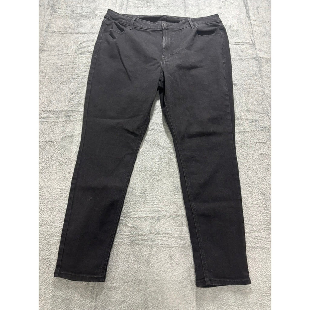 Old Navy Womens Black High Rise Super Skinny Jeans 18 Plus Stretch Denim