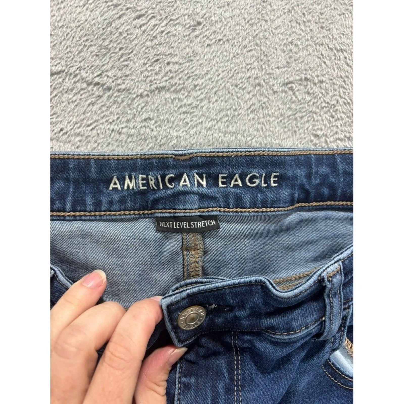 American Eagle Hi Rise Jegging Womens 18 Regular Blue Next Level Stretch Plus