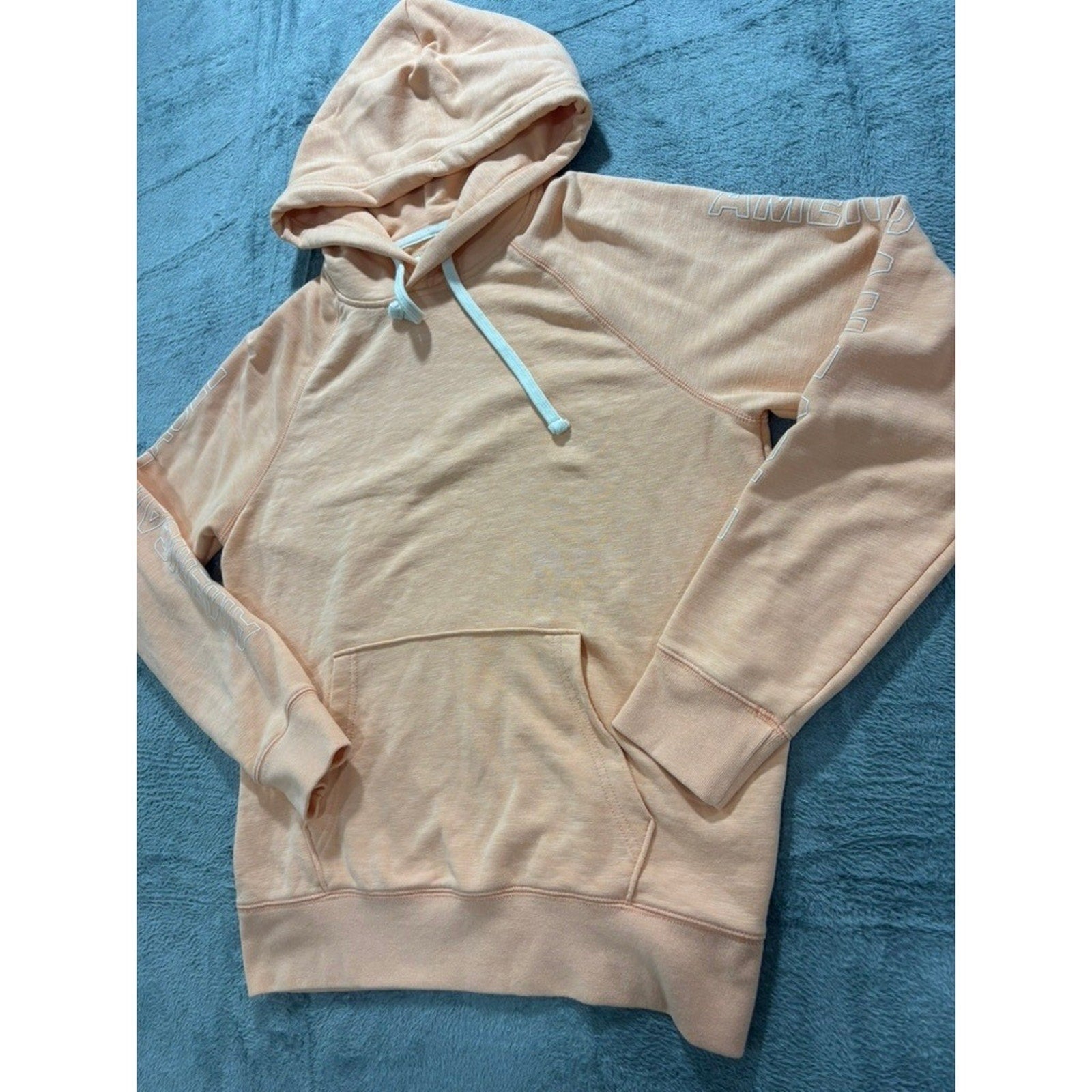 American Eagle M Peach Womens Pullover Hoodie Sweatshirt Cozy Casual Athleisure