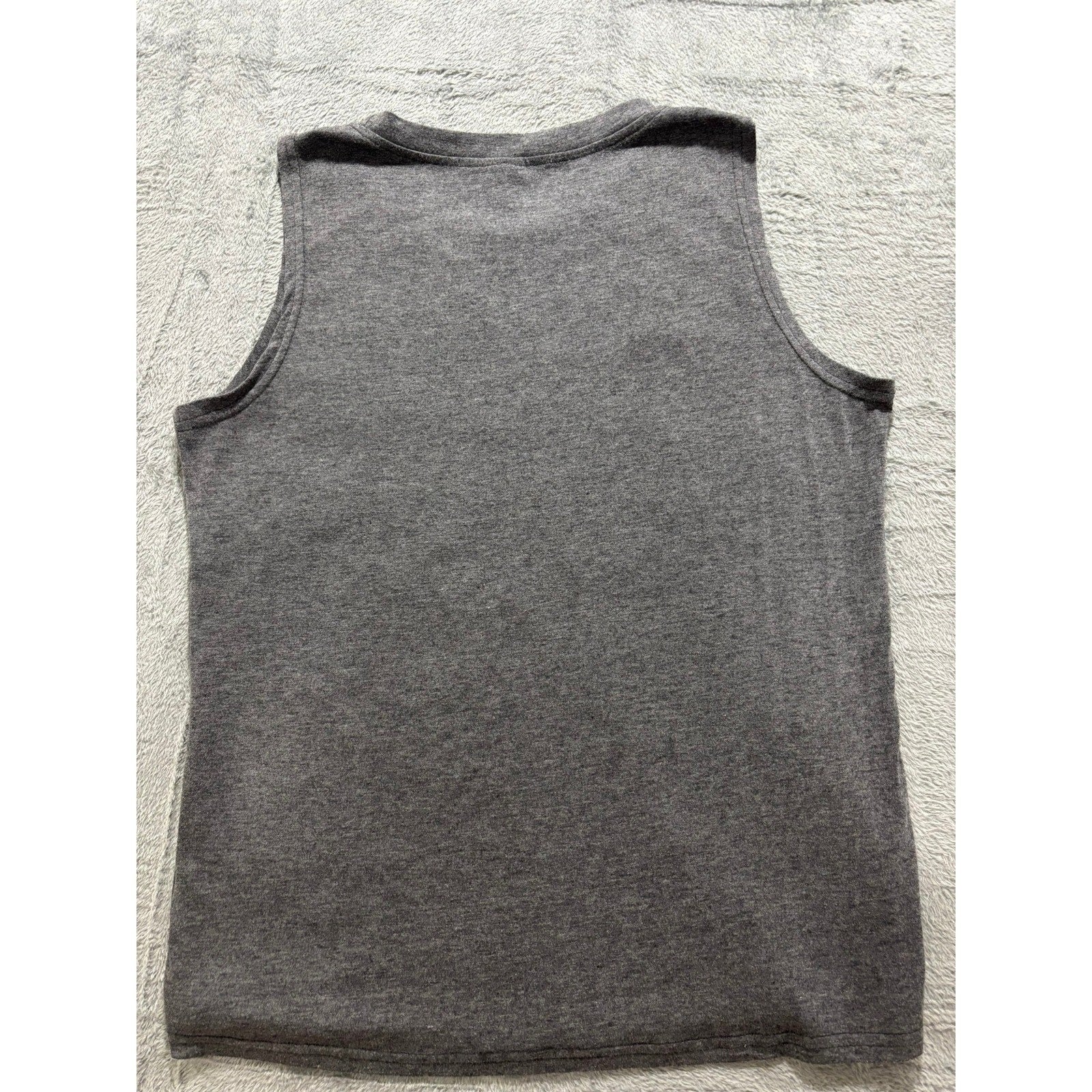 Womens L Gray Baseball Heart Graphic Muscle Tank Top Casual Athleisure Workout