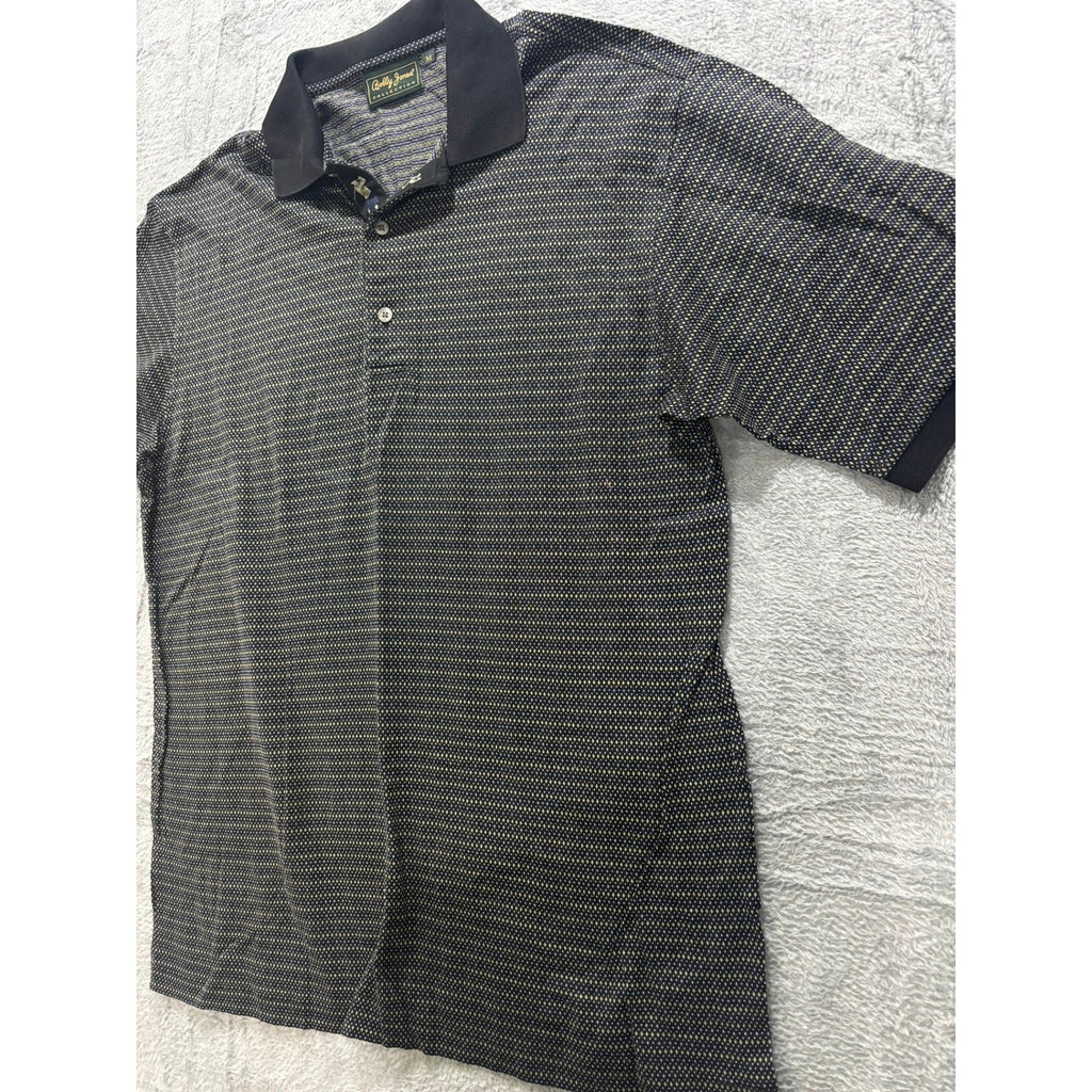Bobby Jones Polo Shirt Mens M Navy Micro Dot Golf Classic Preppy Casual