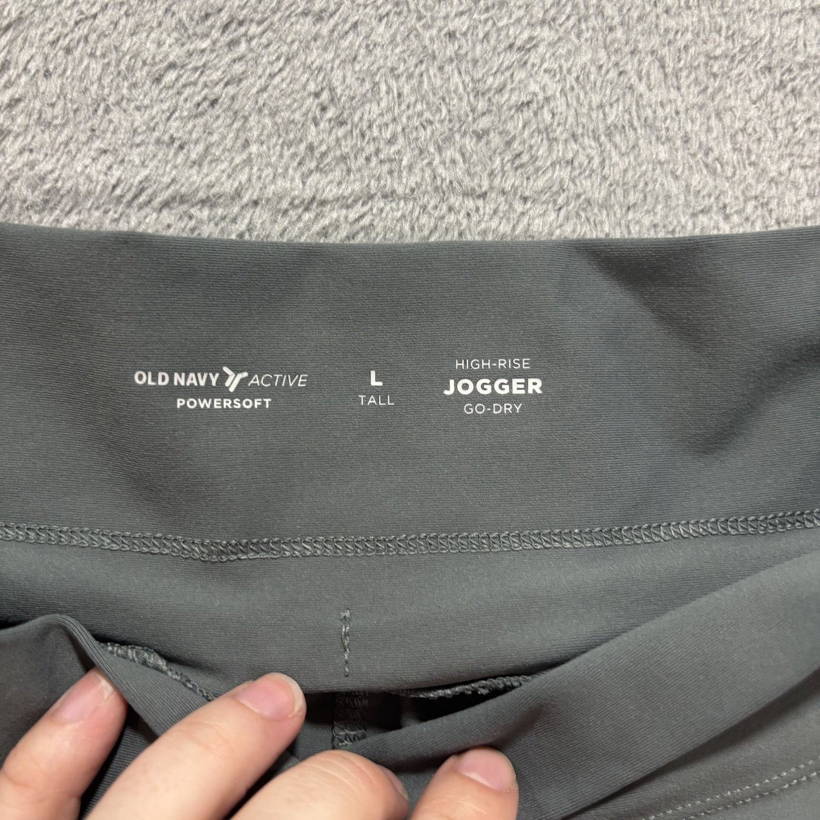 Old Navy Womens L Tall Gray Powersoft High-Rise Jogger Pants Athleisure Casual