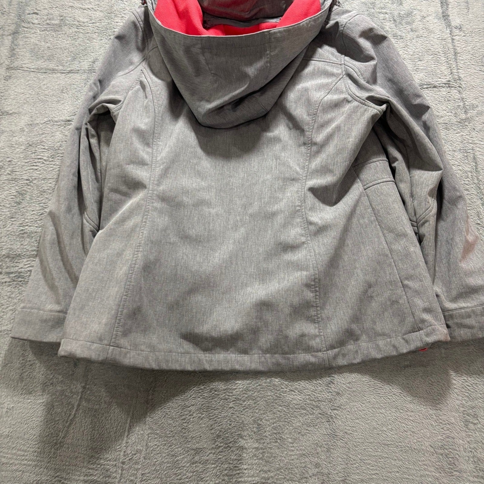 C&A Rodeo Womens M Gray Softshell Hooded Jacket Fleece Lined Zip Athleisure Coat