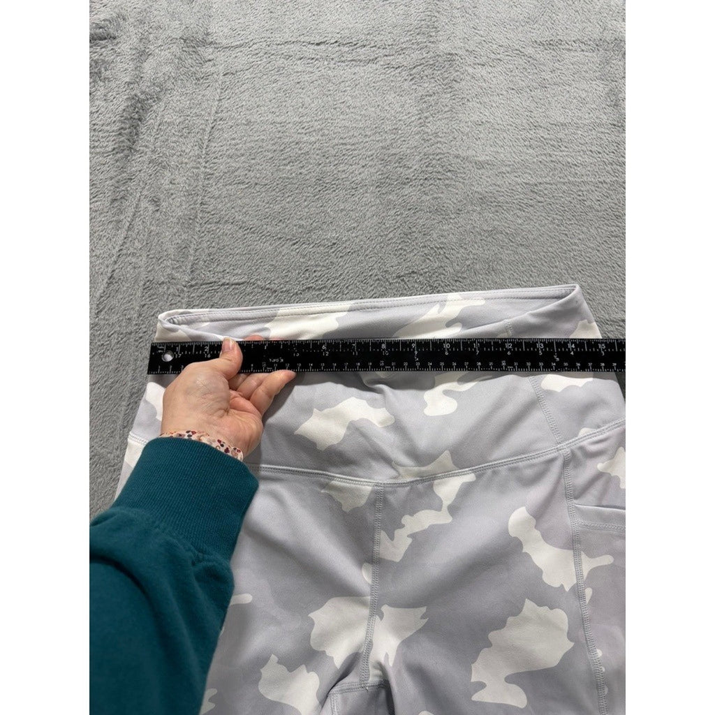Yogalicious Lux Grey Camo High Waist Leggings XL Pockets Buttery Soft Gym