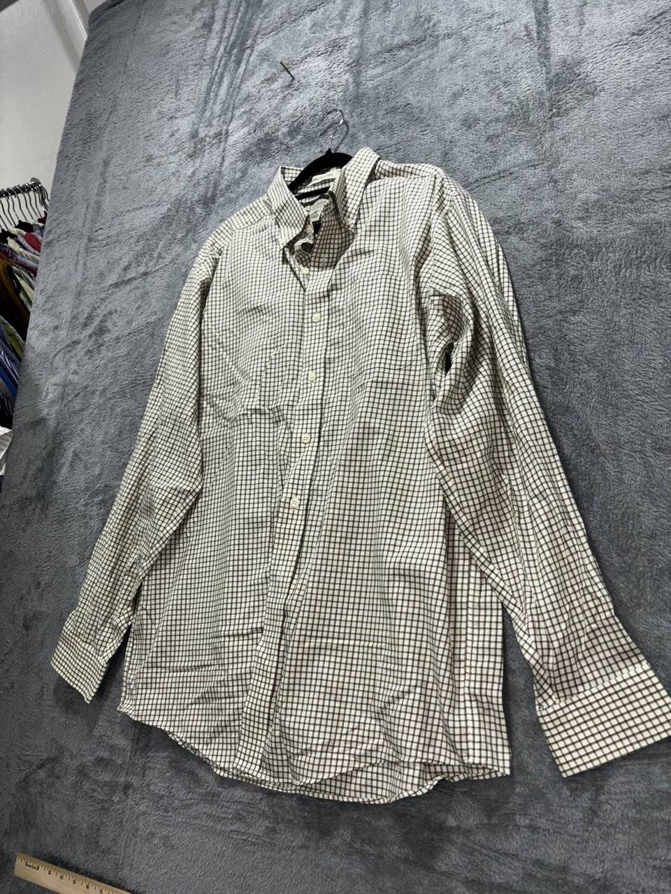L.L.Bean Men's White Brown Check Shirt L Regular, photo 2 of 8