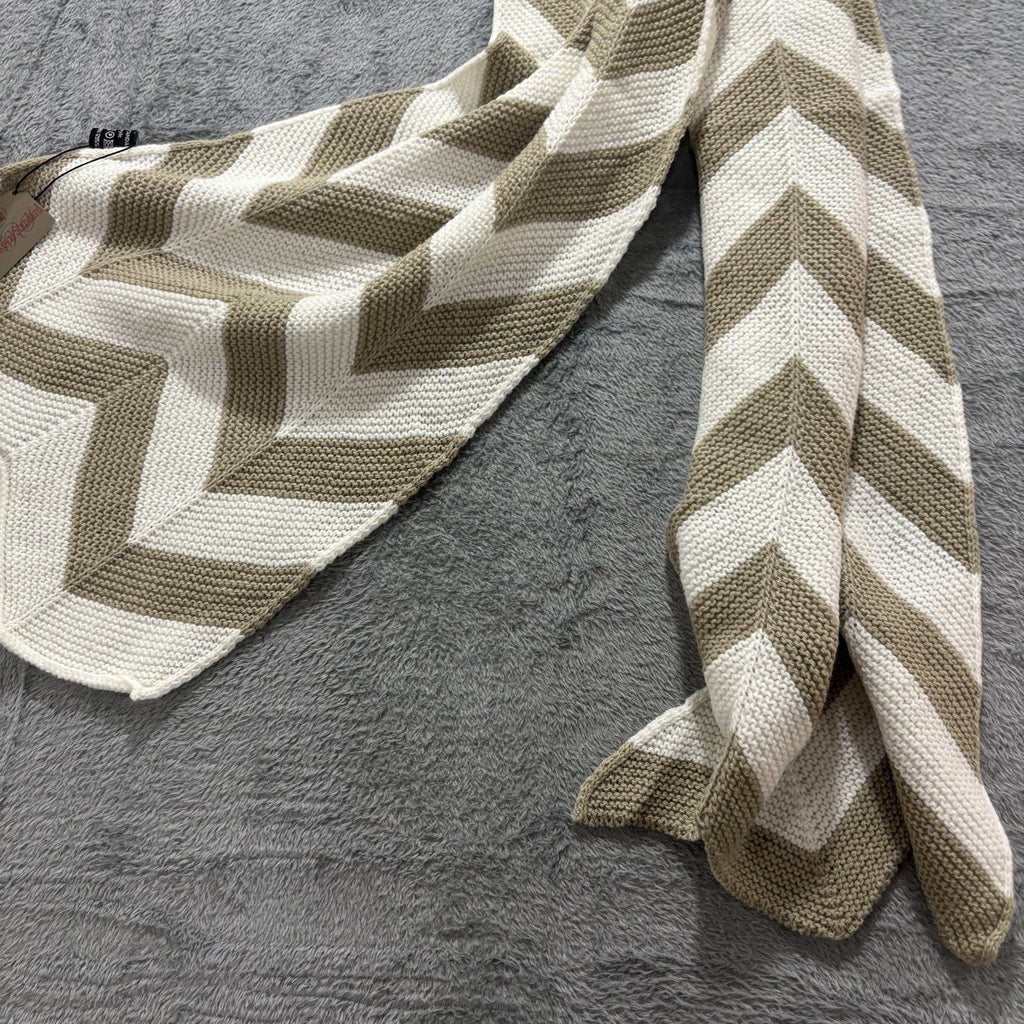 Steve Madden Womens OS Beige White Scarf Lot 2 Leopard Chevron Lightweight Chic