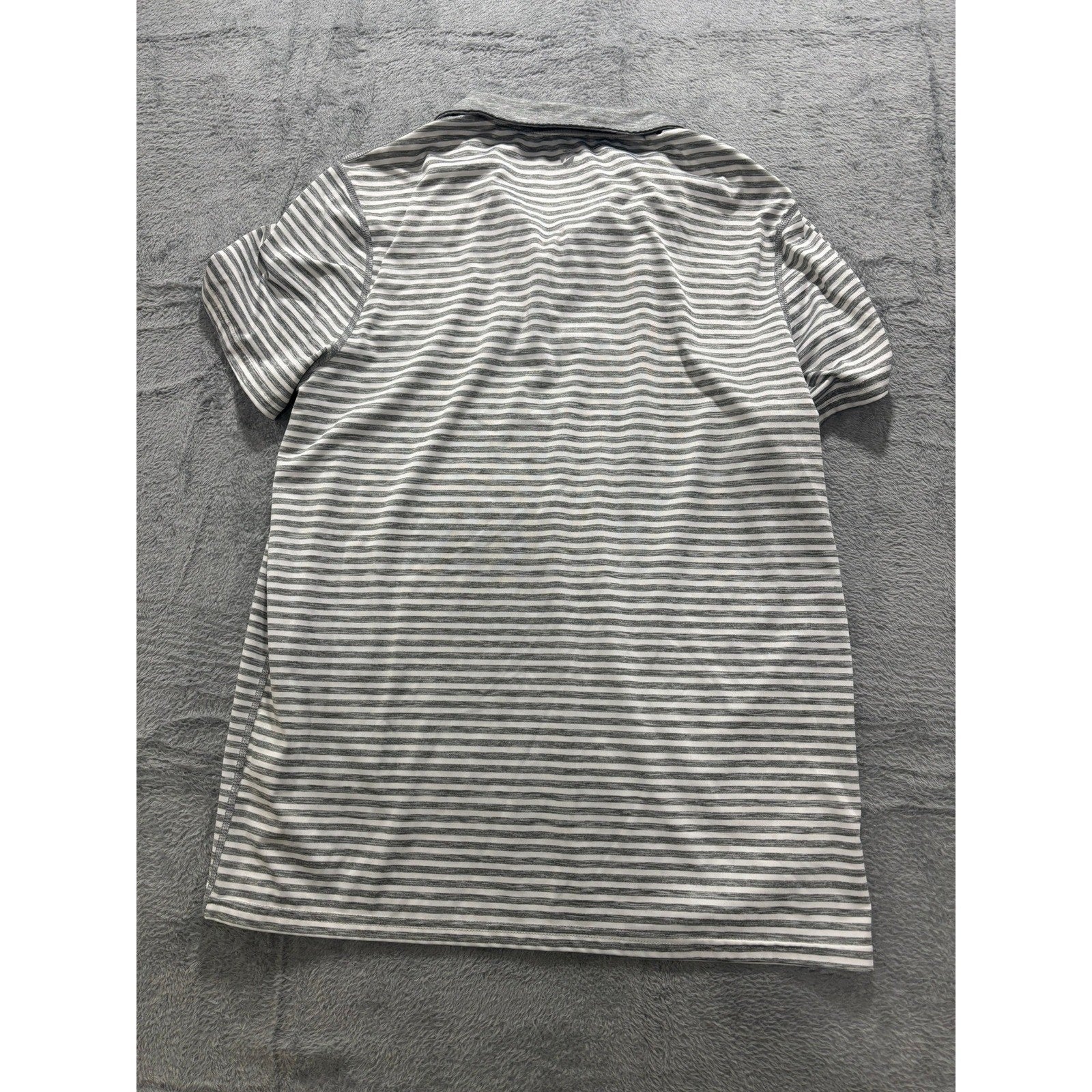 ZeroXposur Polo Shirt Women M Gray Striped Athletic Golf Stretch Lightweight