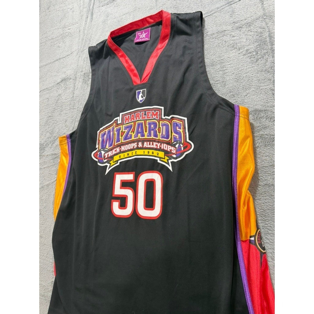 Harlem Wizards Basketball Jersey Mens 2XL Black 50 Anniversary Streetwear
