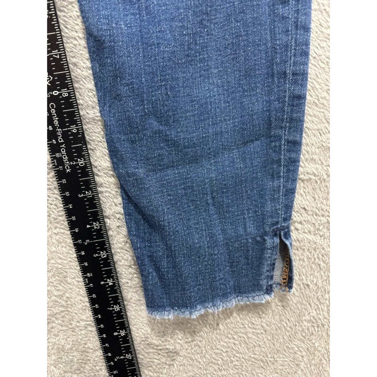 Old Navy Rockstar Super Skinny Jeans Womens 6 Medium Wash Raw Hem Ankle Slit