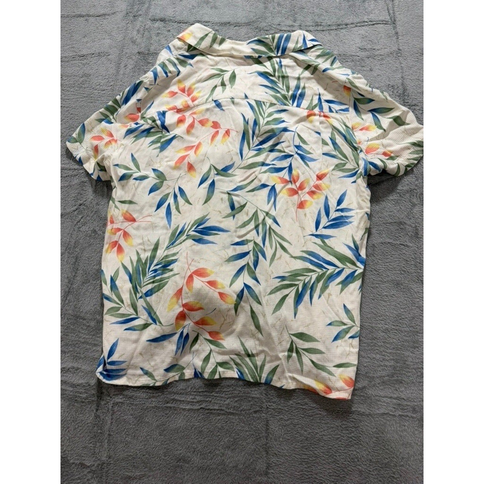 Alfred Dunner Button Up Shirt Womens 16 Tropical Floral Rayon Camp Casual