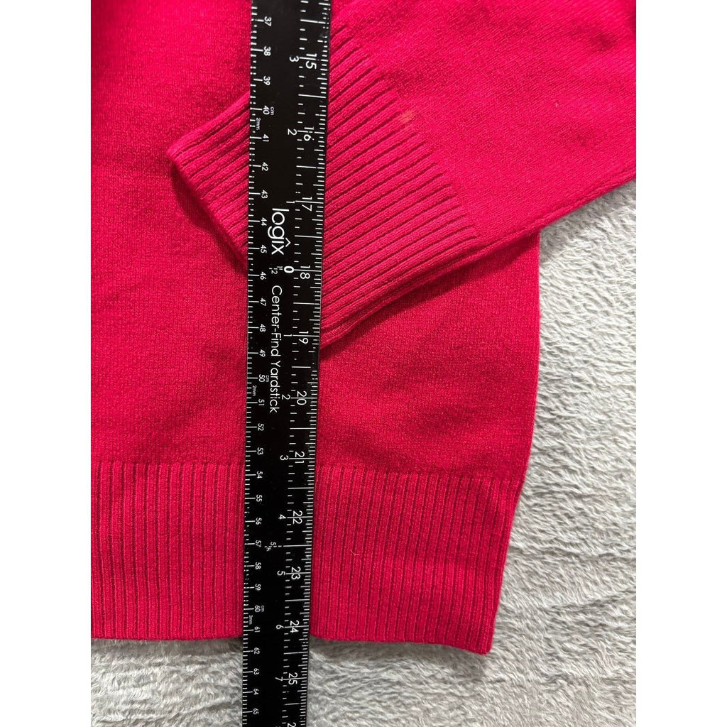 French Connection M Red Womens Turtleneck Sweater Casual Preppy Classic Knit
