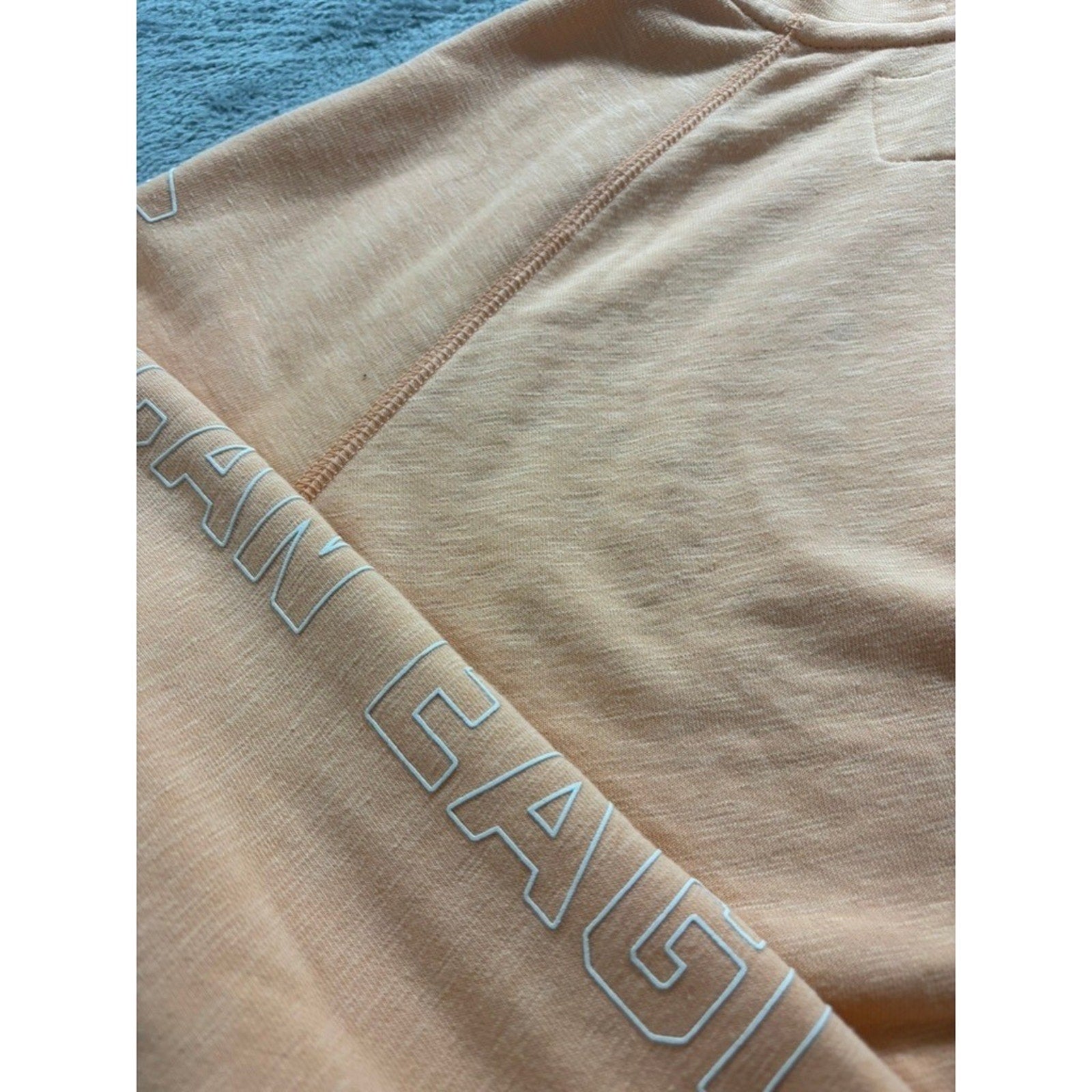 American Eagle M Peach Womens Pullover Hoodie Sweatshirt Cozy Casual Athleisure