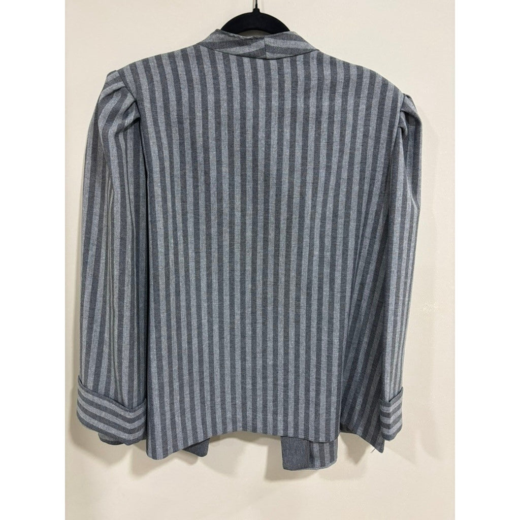 Vintage Bryant Park Striped Power Blazer Jacket USA Made Womens 22 Office 80s