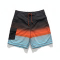 George M Black Orange Blue Ombre Striped Board Shorts Mens Casual Festival