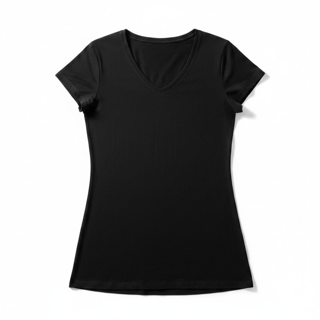 Daily Ritual XXL Black Womens V-Neck Short Sleeve T-Shirt Soft Stretch Everyday