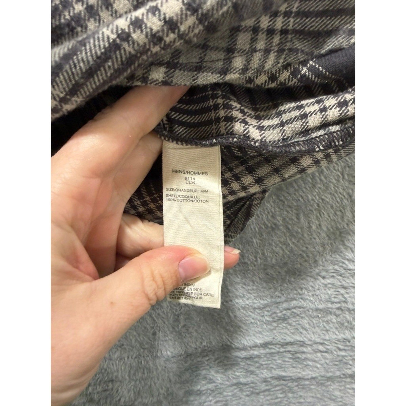 Woolrich Mens Grey Plaid Flannel Button Down Shirt Medium Long Sleeve Cotton