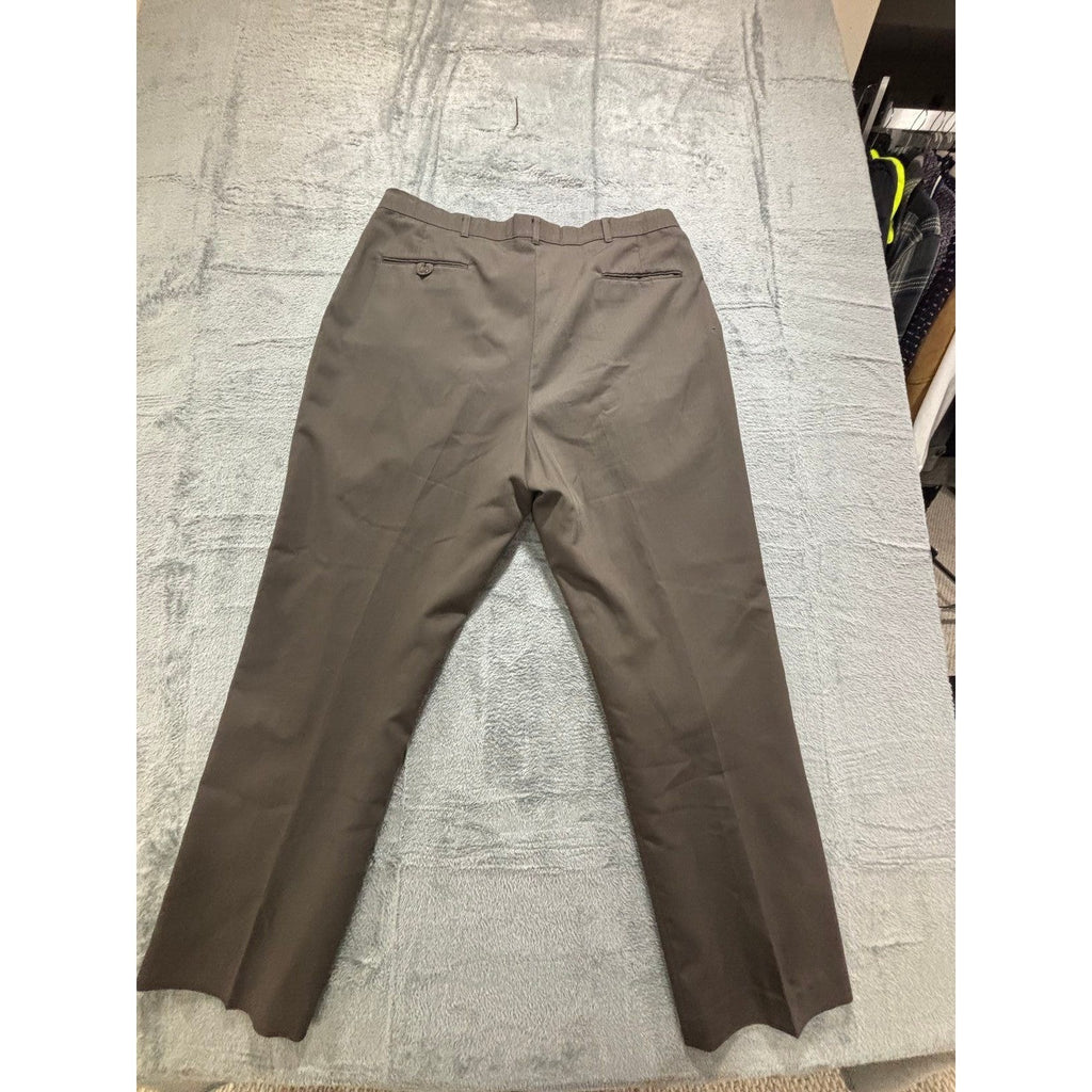 Haggar 38x31 Brown Pleated Dress Pants Gentlemans Fit Vintage Preppy Mens