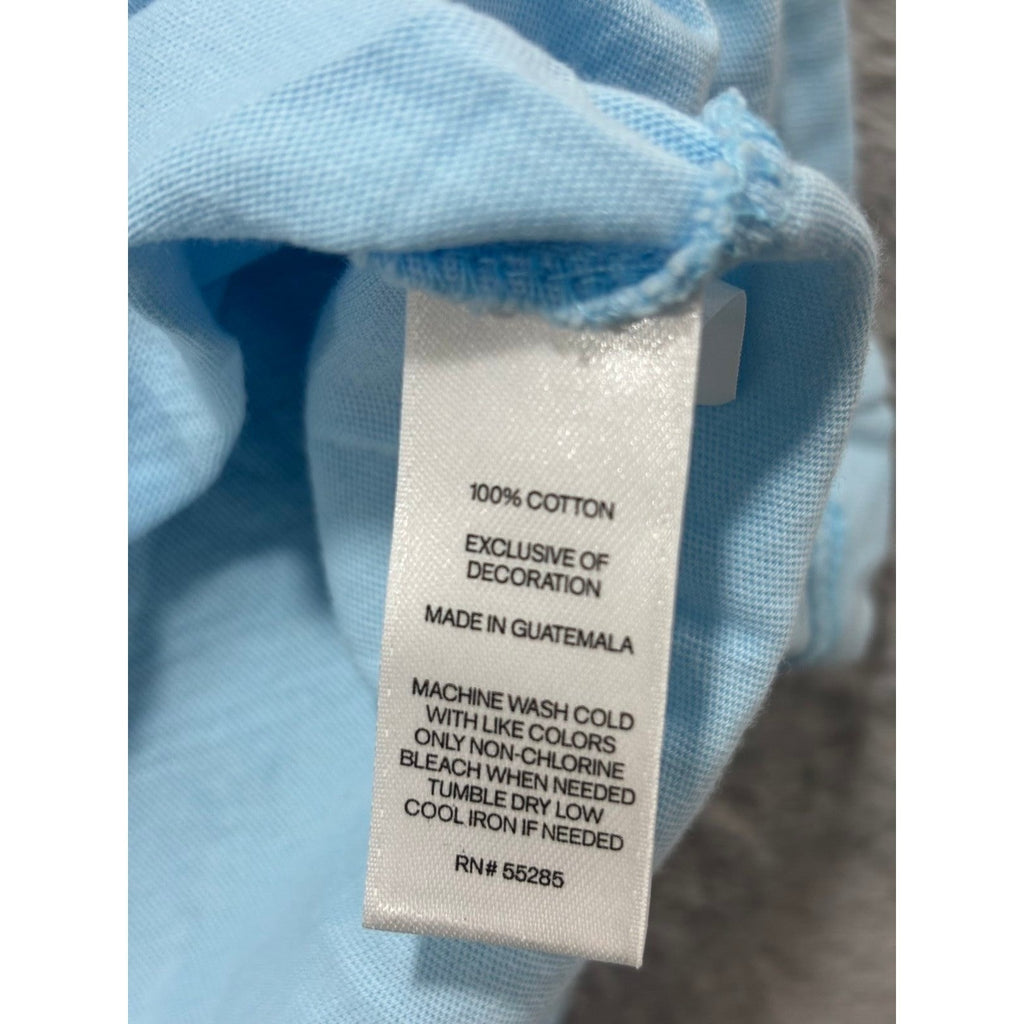 Express L Light Blue V-Neck T-Shirt Mens Casual Minimalist Short Sleeve Tee