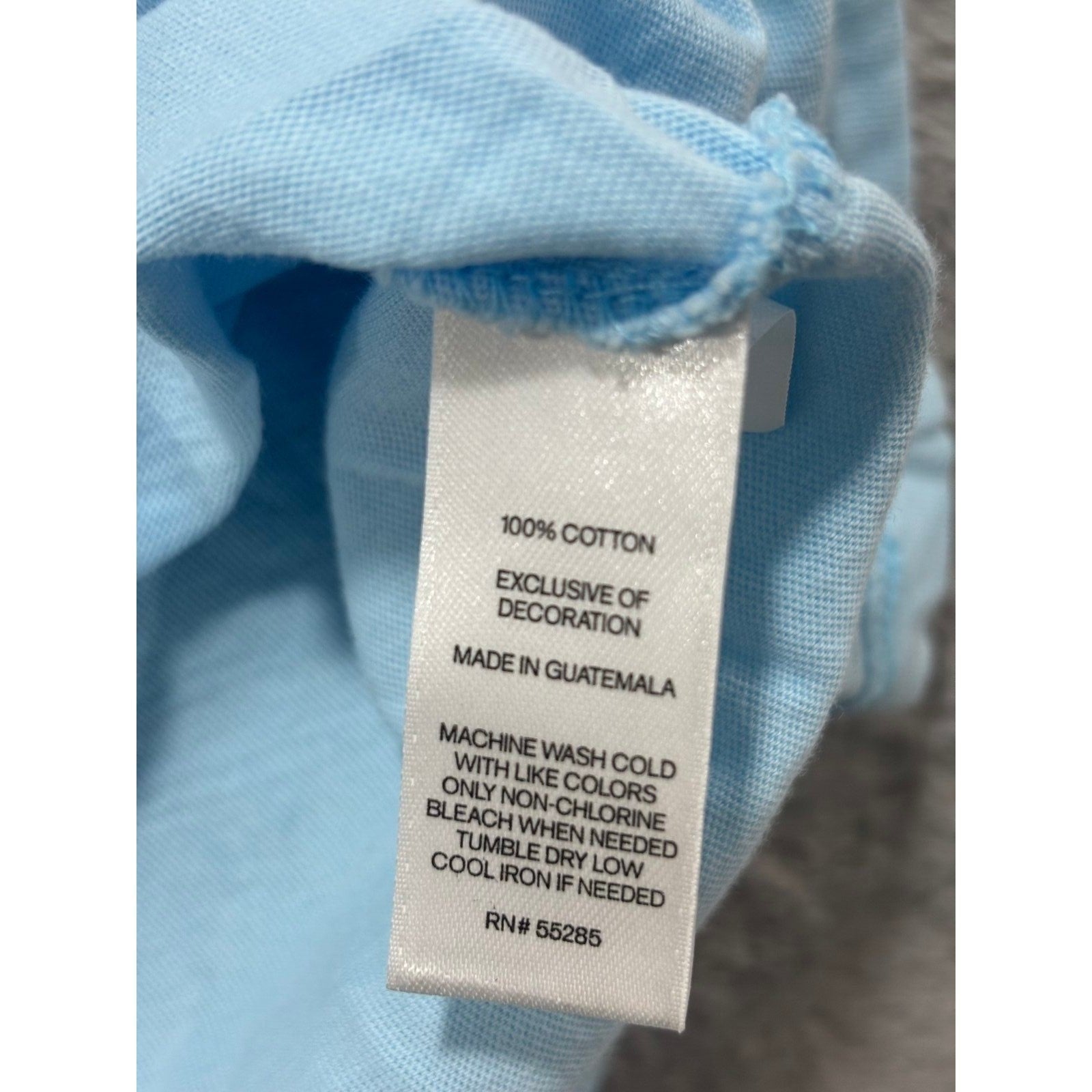 Express L Light Blue V-Neck T-Shirt Mens Casual Minimalist Short Sleeve Tee