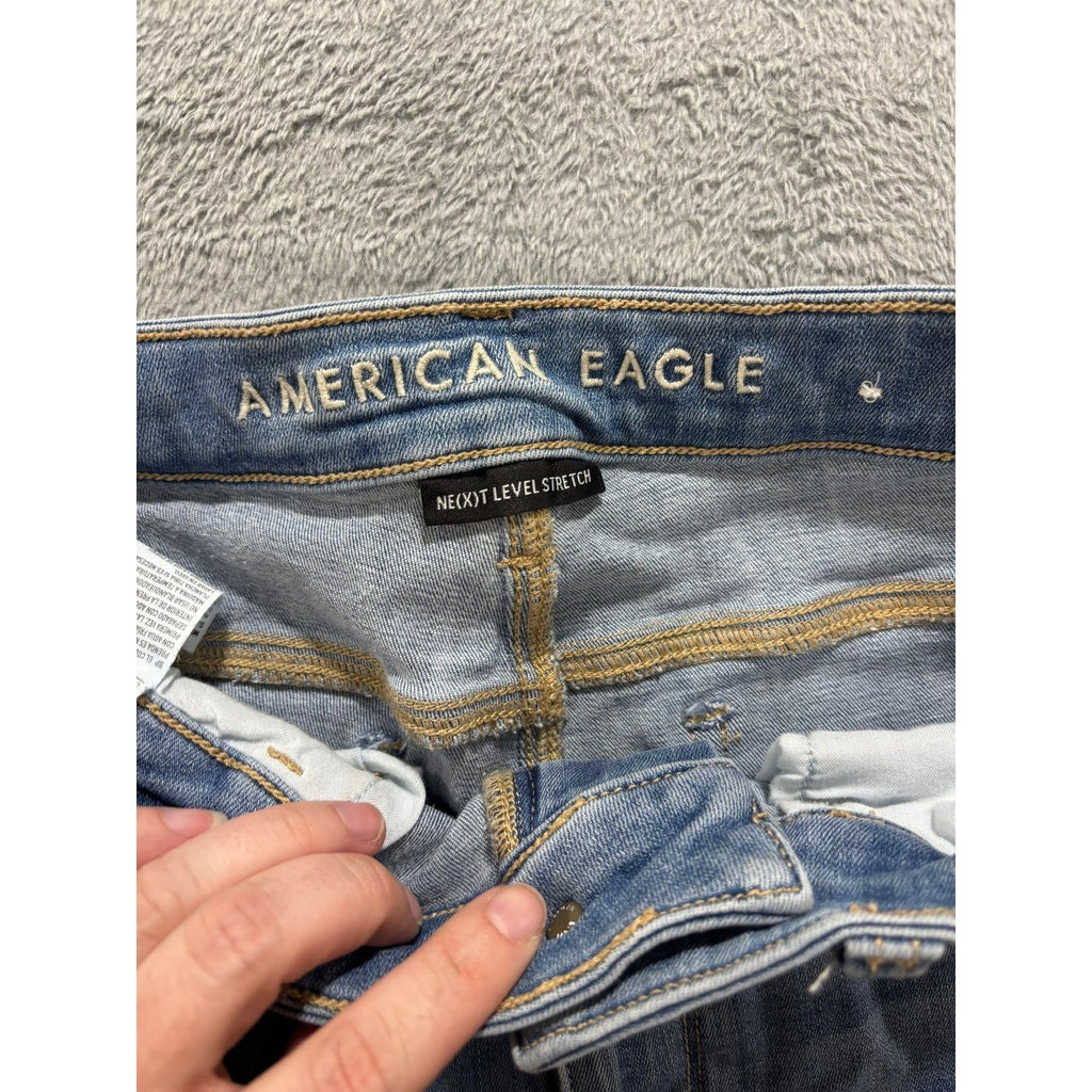 American Eagle Womens 10 Blue Skinny Jeans Ne(x)t Level Stretch Casual Vintage