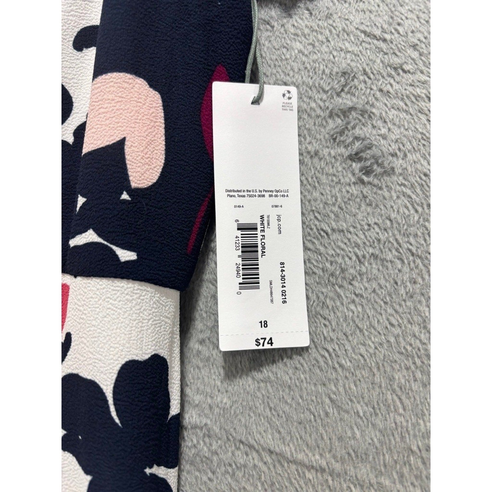 Liz Claiborne Womens 18 White Floral Ruffle Tiered Midi Dress Navy Pink NWT