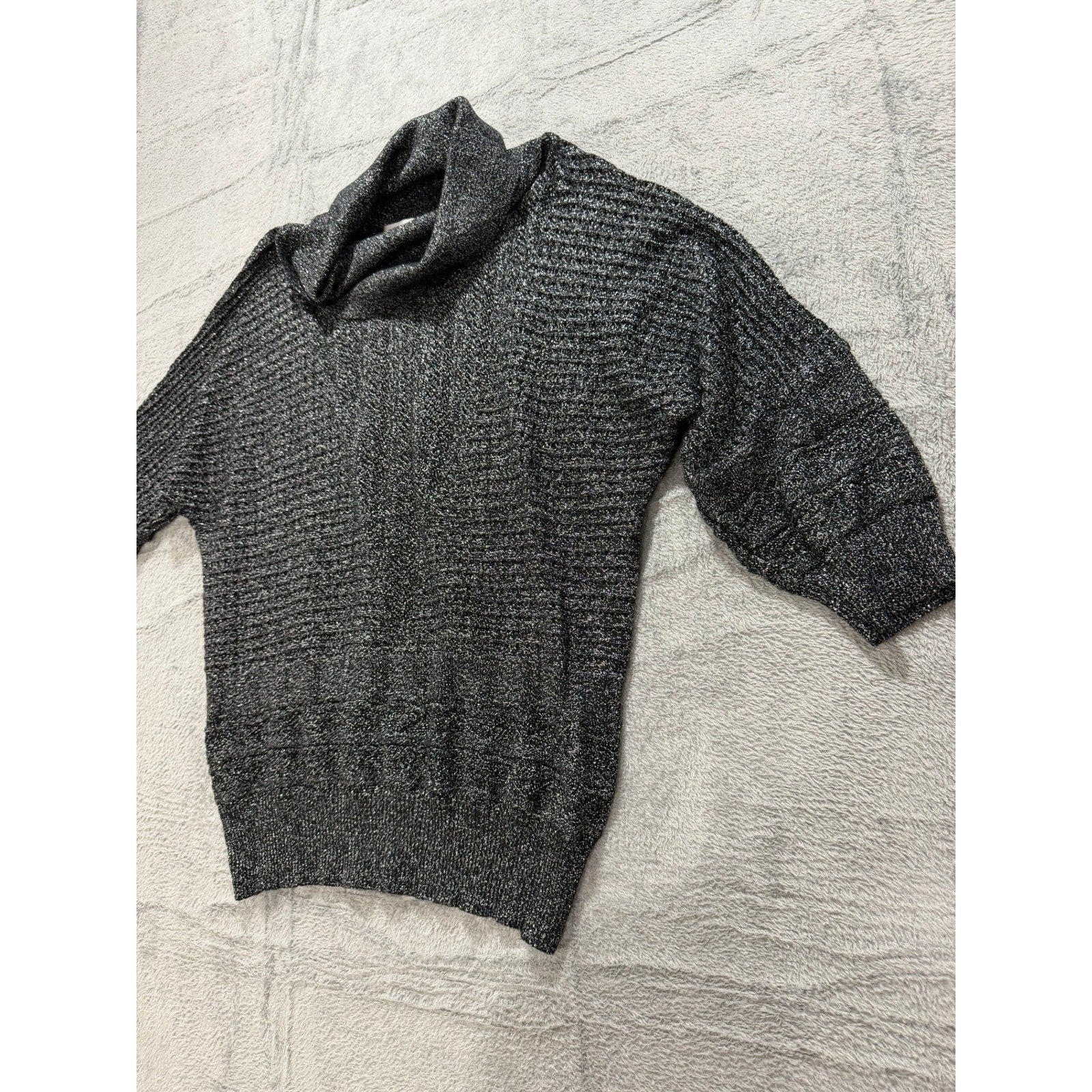 Cathy Daniels Sweater Womens M Metallic Knit Turtleneck Chunky Cozy Pullover