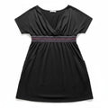 Cherie St. Tropez XL Black Womens Smocked Empire Waist Tunic Top Boho Casual